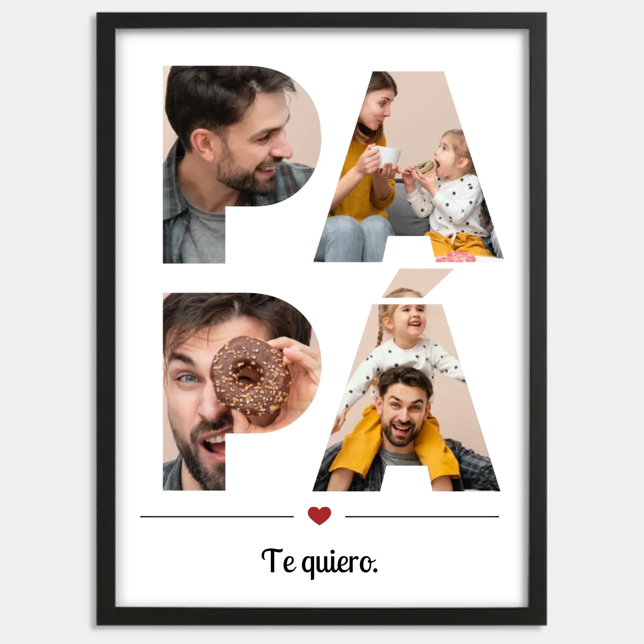 Cadre bois noir personnalisé cadeau