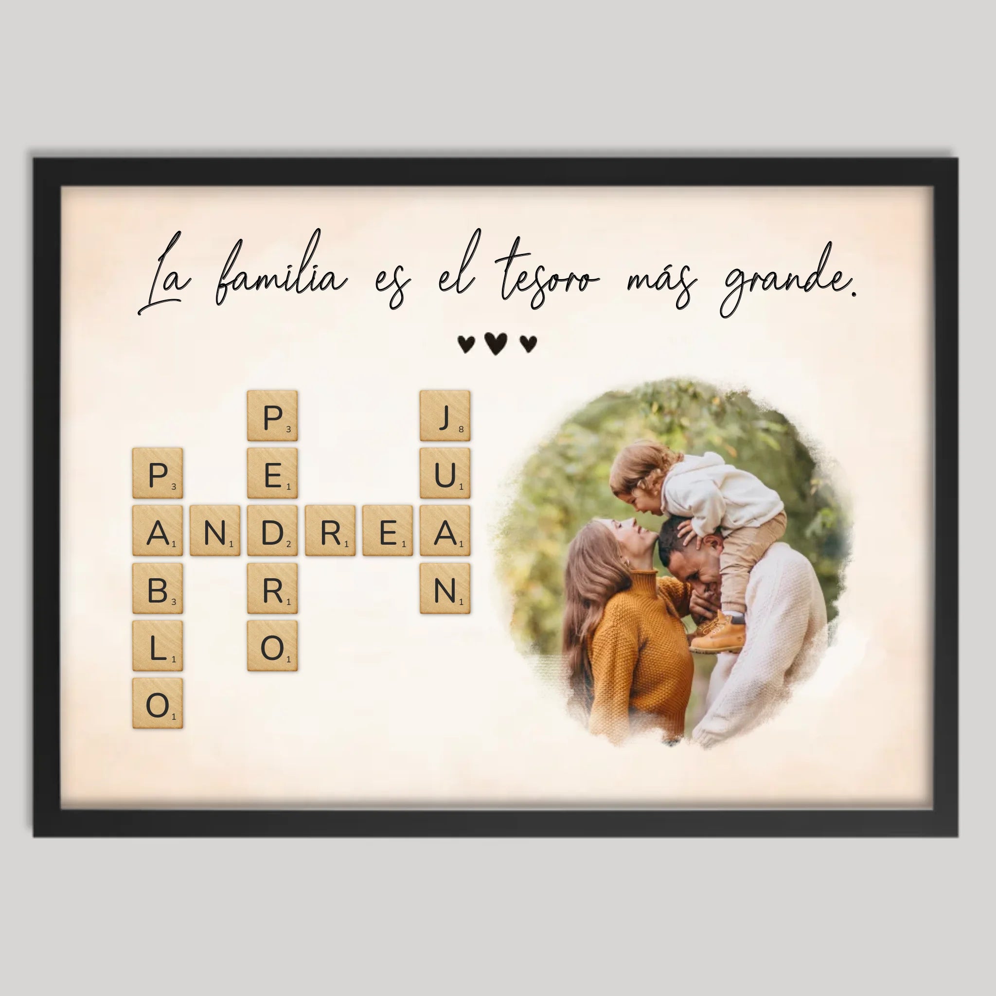 Cadre noir personnalisé cadeau