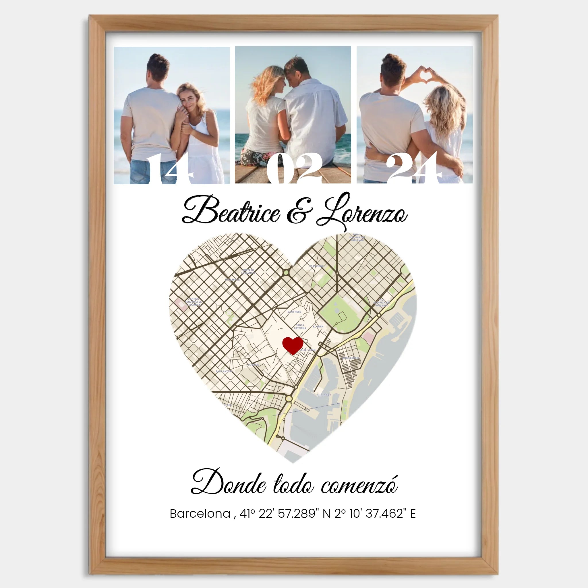 Cadre bois personnalisé cadeau