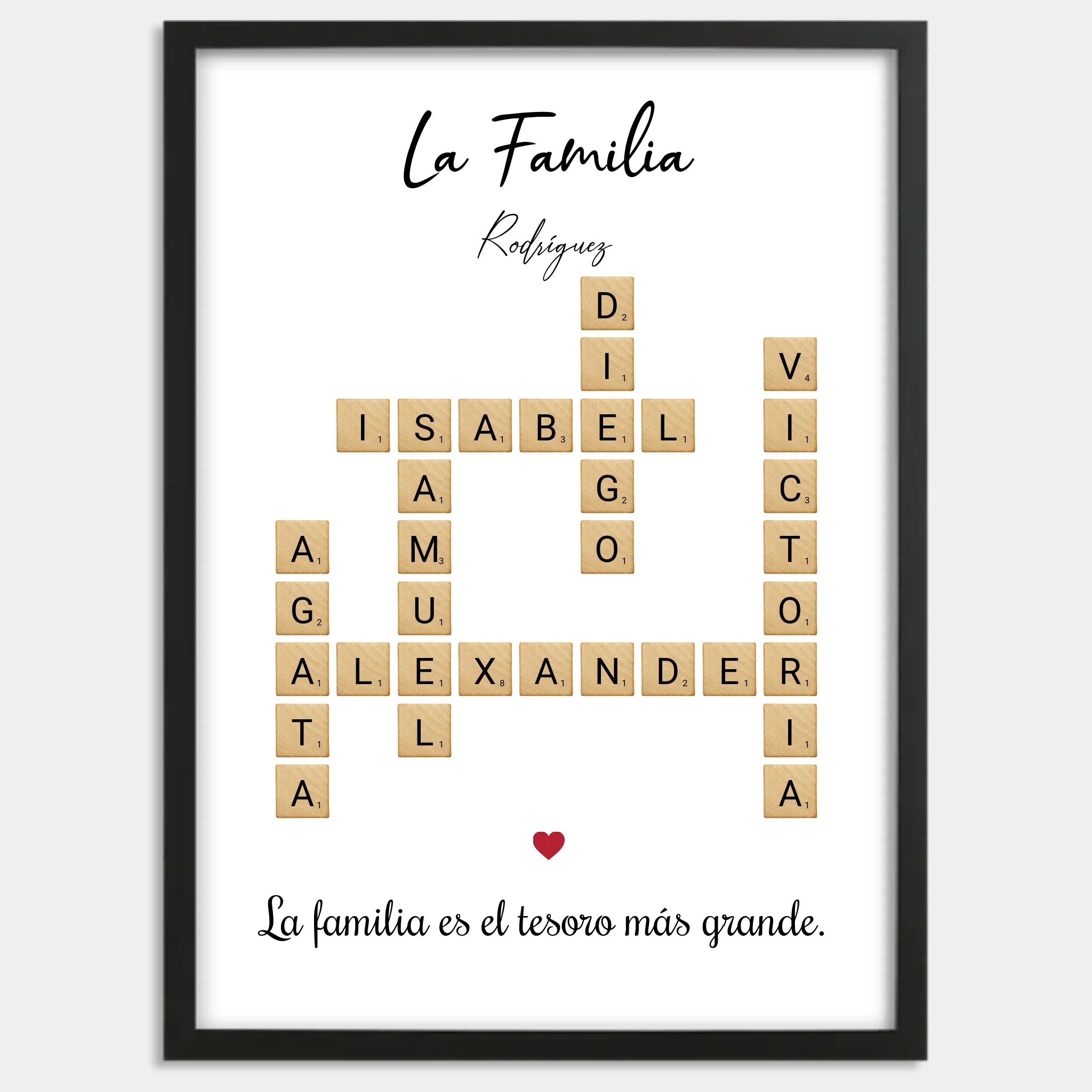 Cadre bois noir personnalisé cadeau